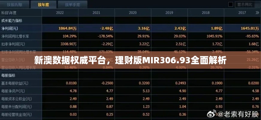 新澳数据权威平台，理财版MIR306.93全面解析