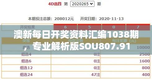 澳新每日开奖资料汇编1038期，专业解析版SOU807.91