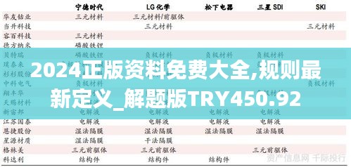 2024正版资料免费大全,规则最新定义_解题版TRY450.92