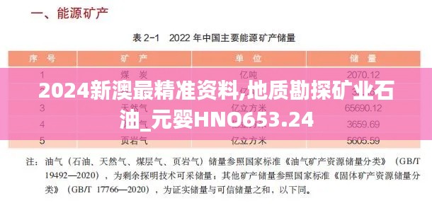 2024新澳最精准资料,地质勘探矿业石油_元婴HNO653.24