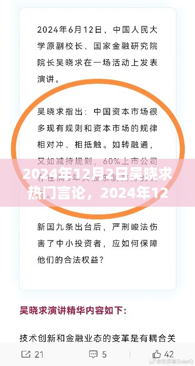 吴晓求热门言论深度解读与前沿洞察，2024年12月2日的观点分享