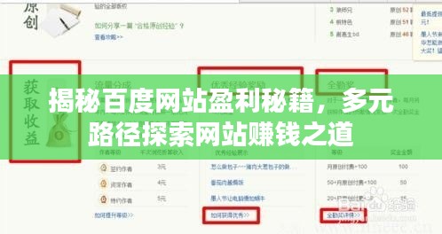 揭秘百度网站盈利秘籍，多元路径探索网站赚钱之道
