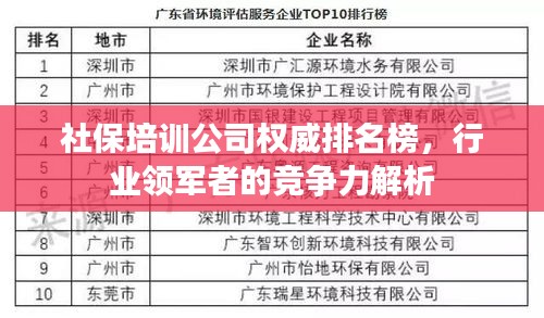 社保培训公司权威排名榜，行业领军者的竞争力解析